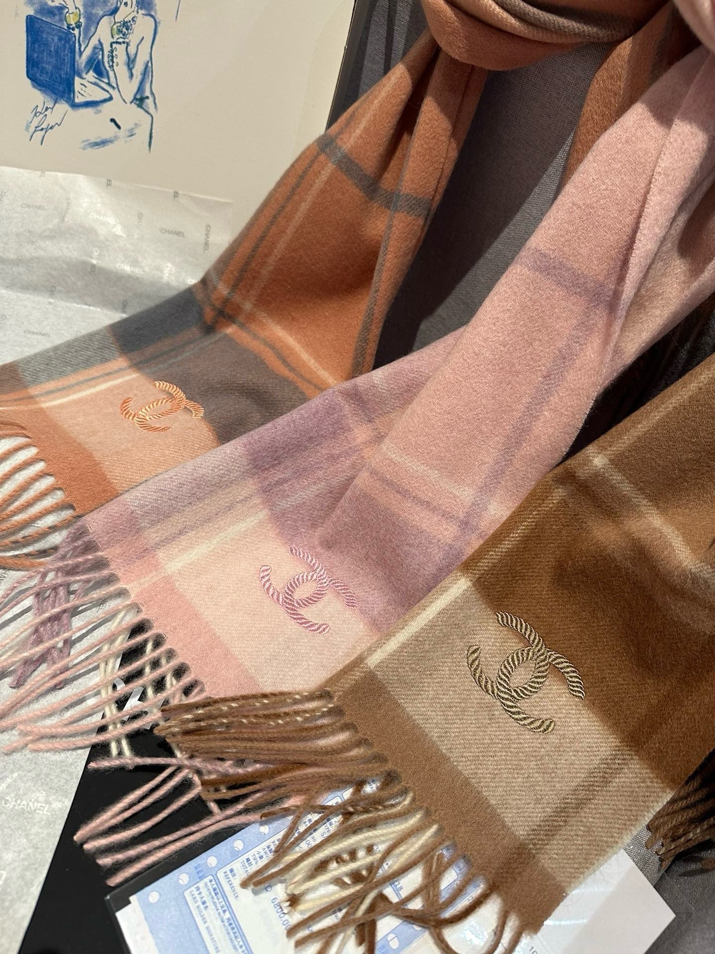CC Scarf 180 CM In Colorful Cashmere 394483
