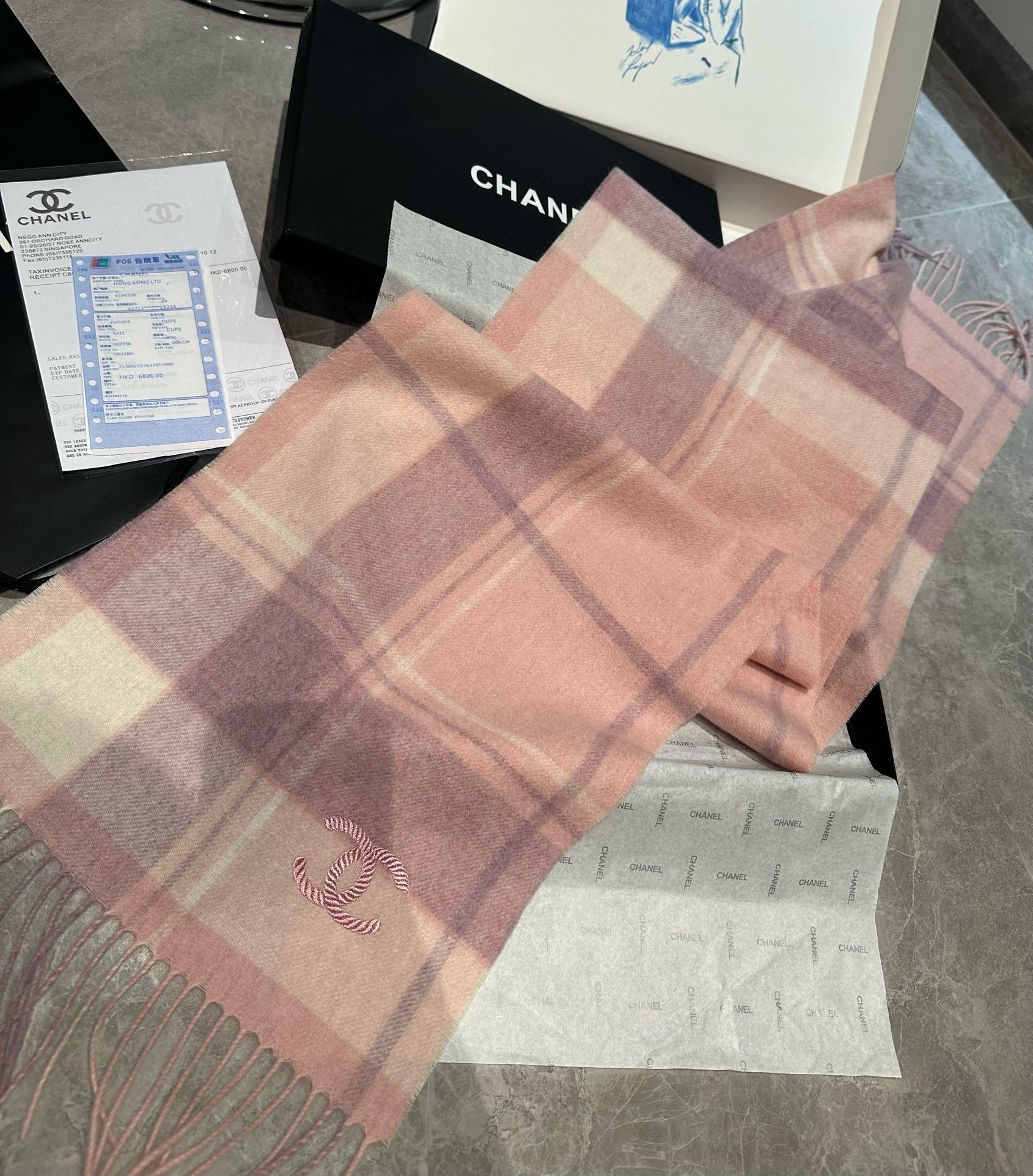 CC Scarf 180 CM In Colorful Cashmere 394483