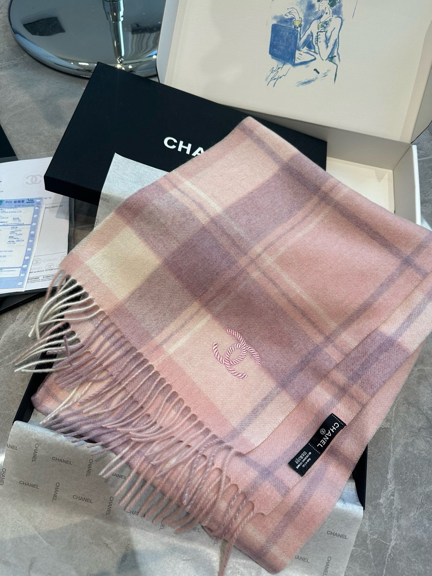 CC Scarf 180 CM In Colorful Cashmere 394483