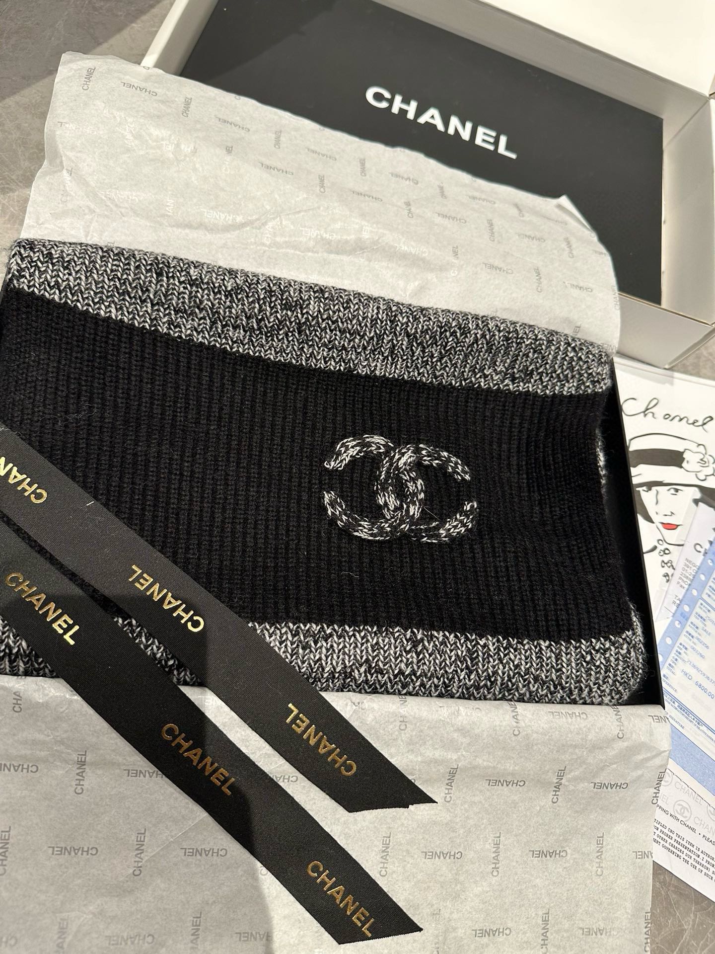 CC Scarf 200 CM In Black Cashmere 403783
