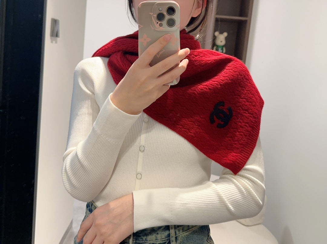 CC Scarf 200 CM In Red Cashmere 411689