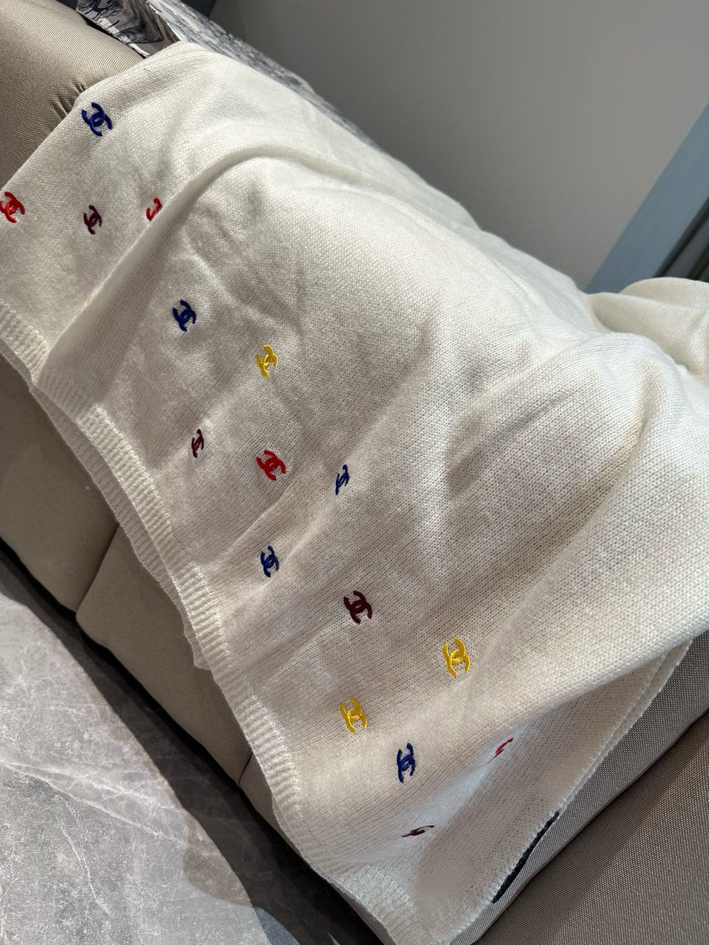 CC Scarf 195 CM In White Colorful Cashmere 418286
