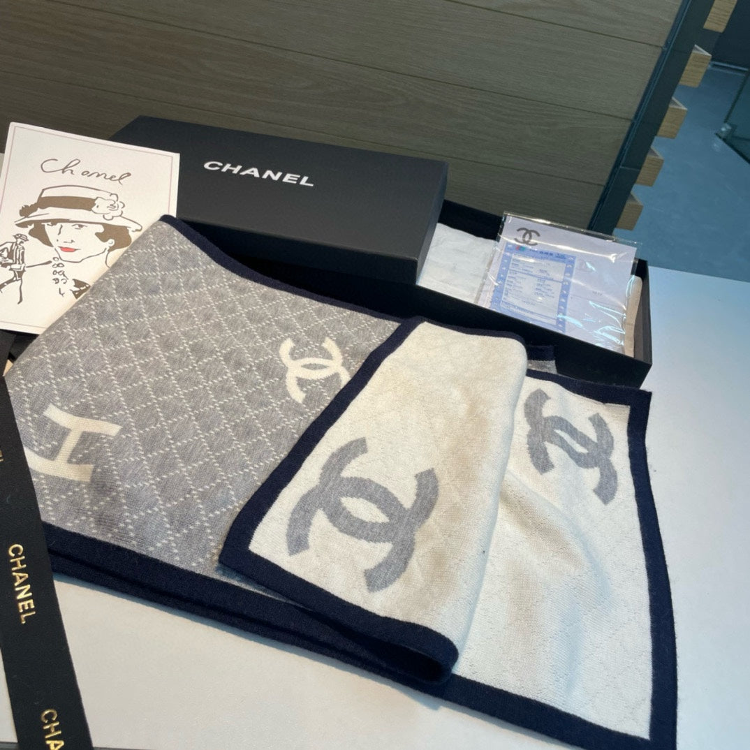 CC Scarf 180 CM In Grey Mix White Cashmere 419873