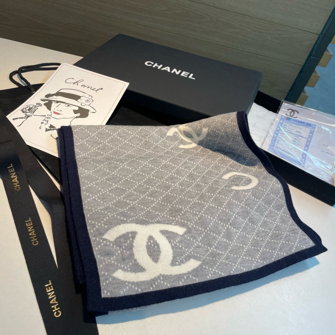 CC Scarf 180 CM In Grey Mix White Cashmere 419873