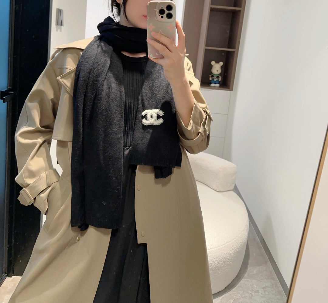 CC Scarf 200 CM In Black Cashmere 424663