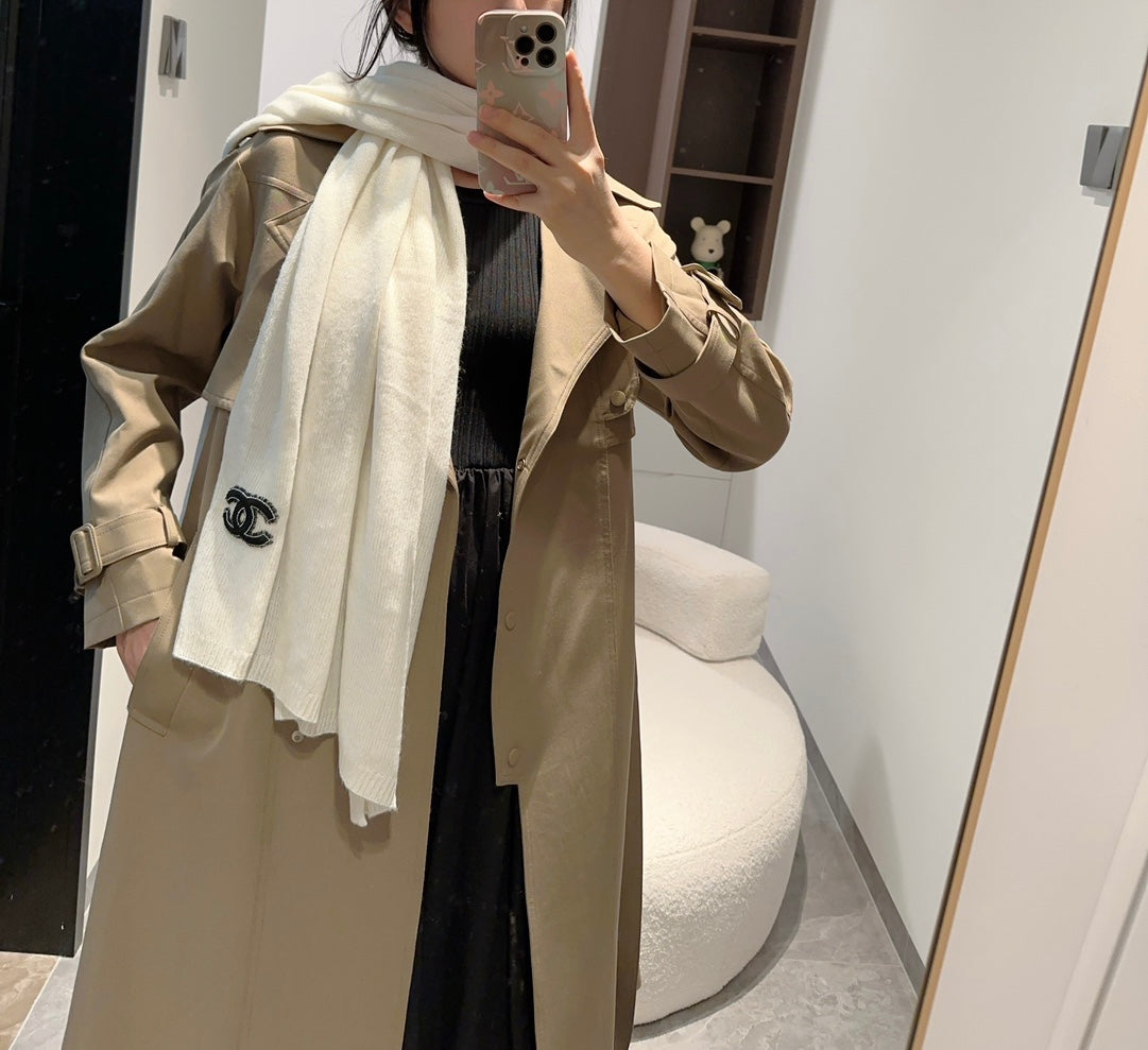 CC Scarf 200 CM In White Cashmere 424664