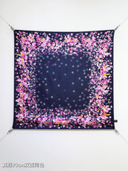 CC 25 Scarf 90CM In Navy Blue Purple Colorful Cashmere 293049