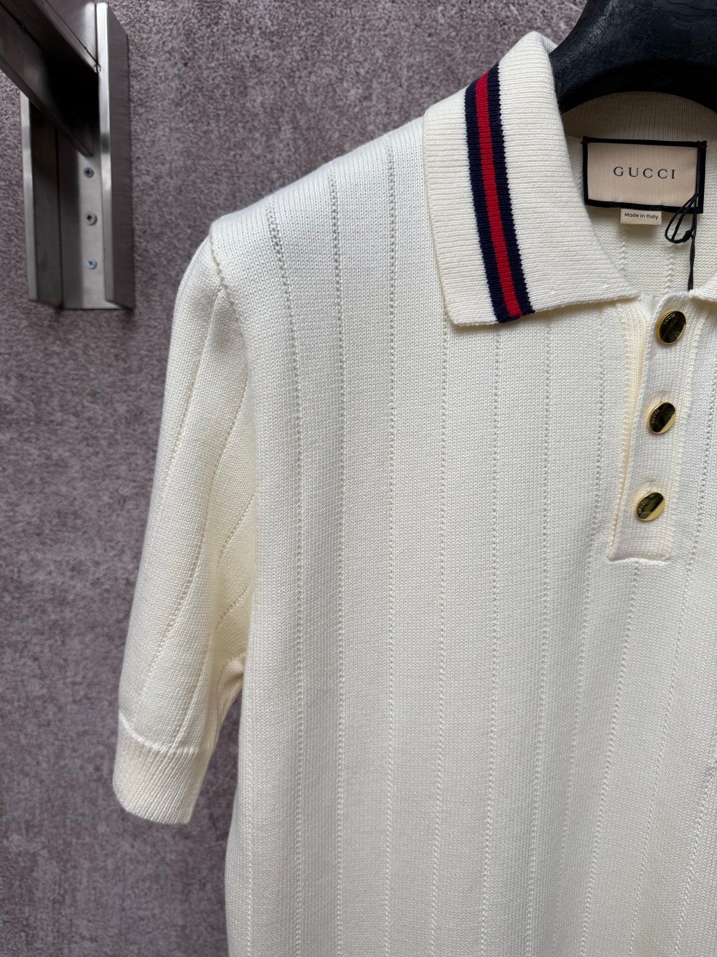 GC 2026 Men's Short-Sleeve Sweater Ivory Knitted Wool 643487
