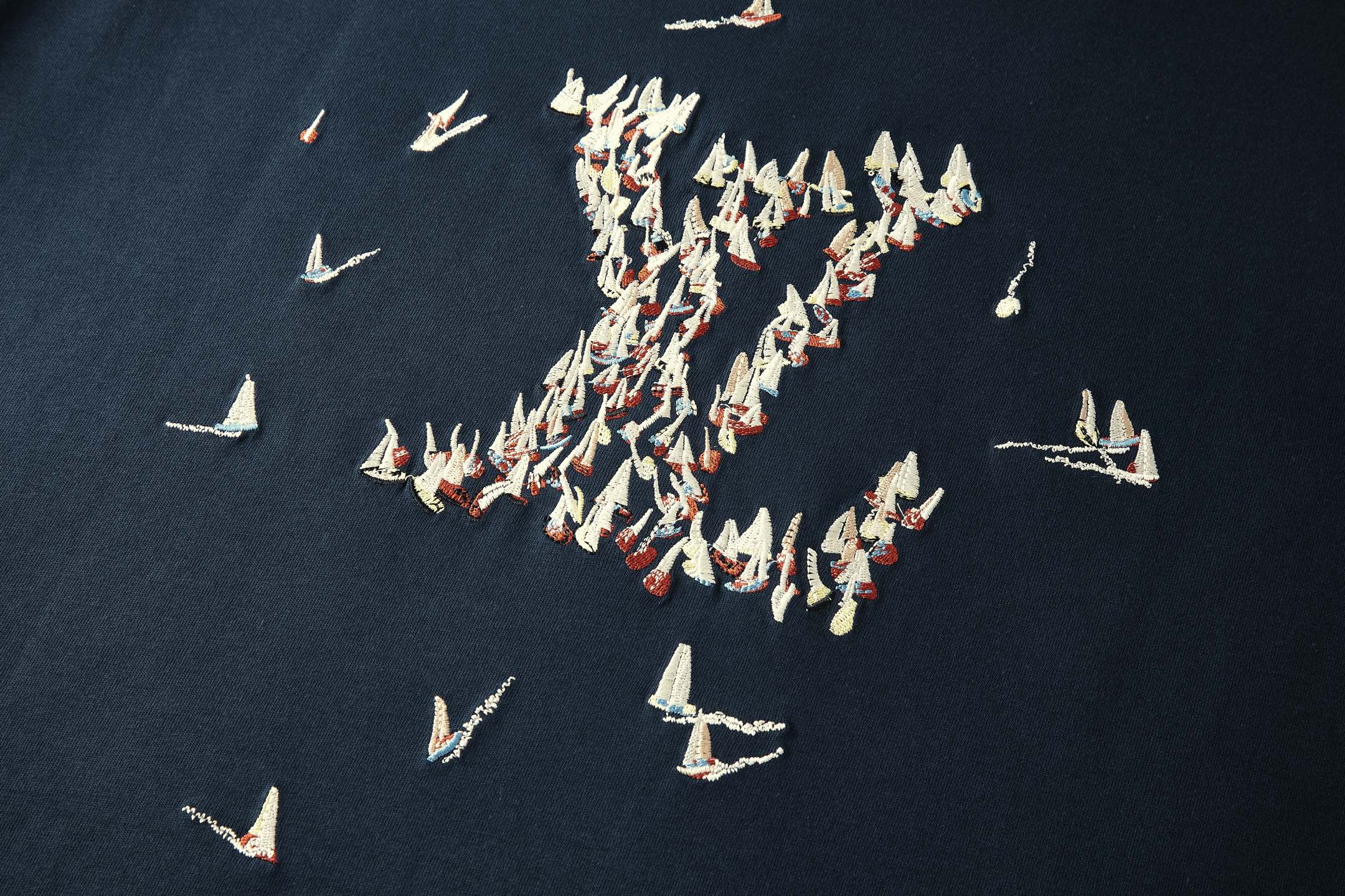 LV Large Embroidered Logo Navy Blue Cotton