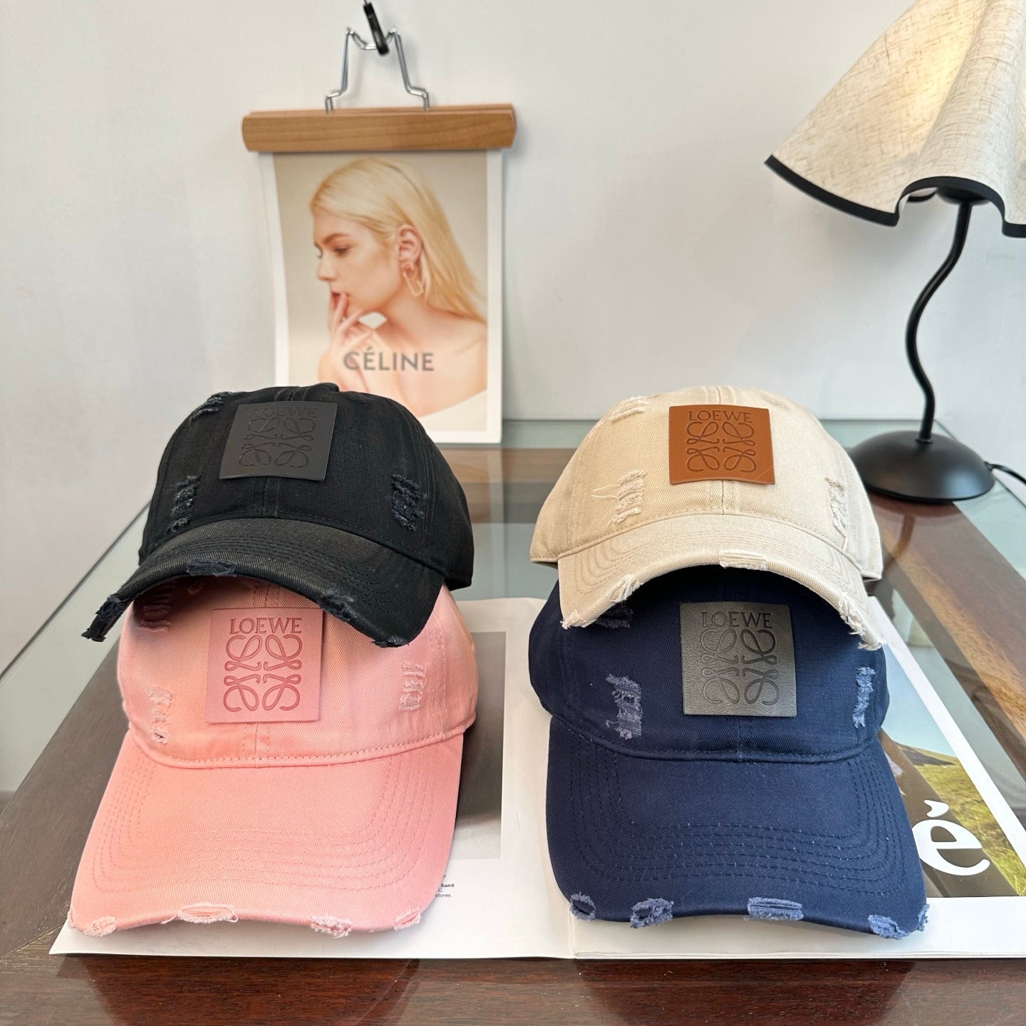 Loewe Distressed Baseball Cap 343427