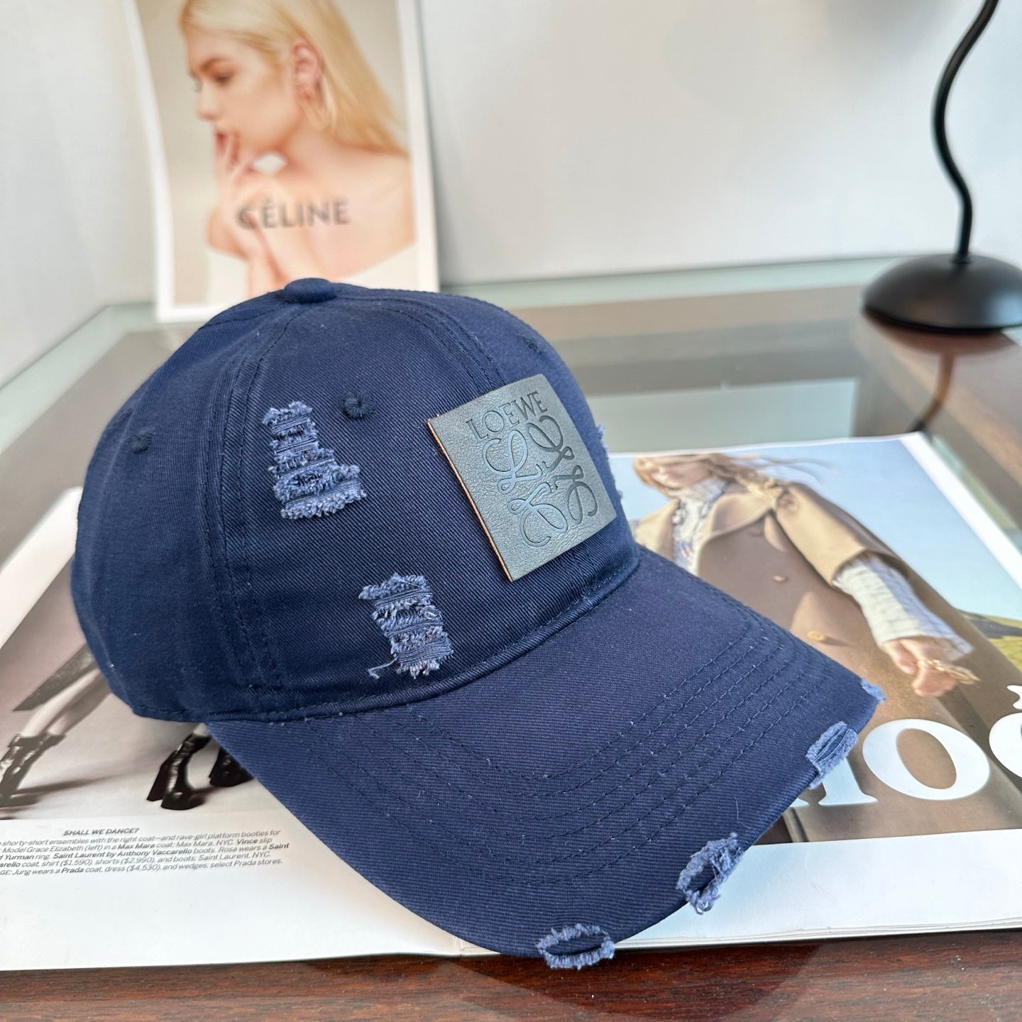 Loewe Distressed Baseball Cap 343427