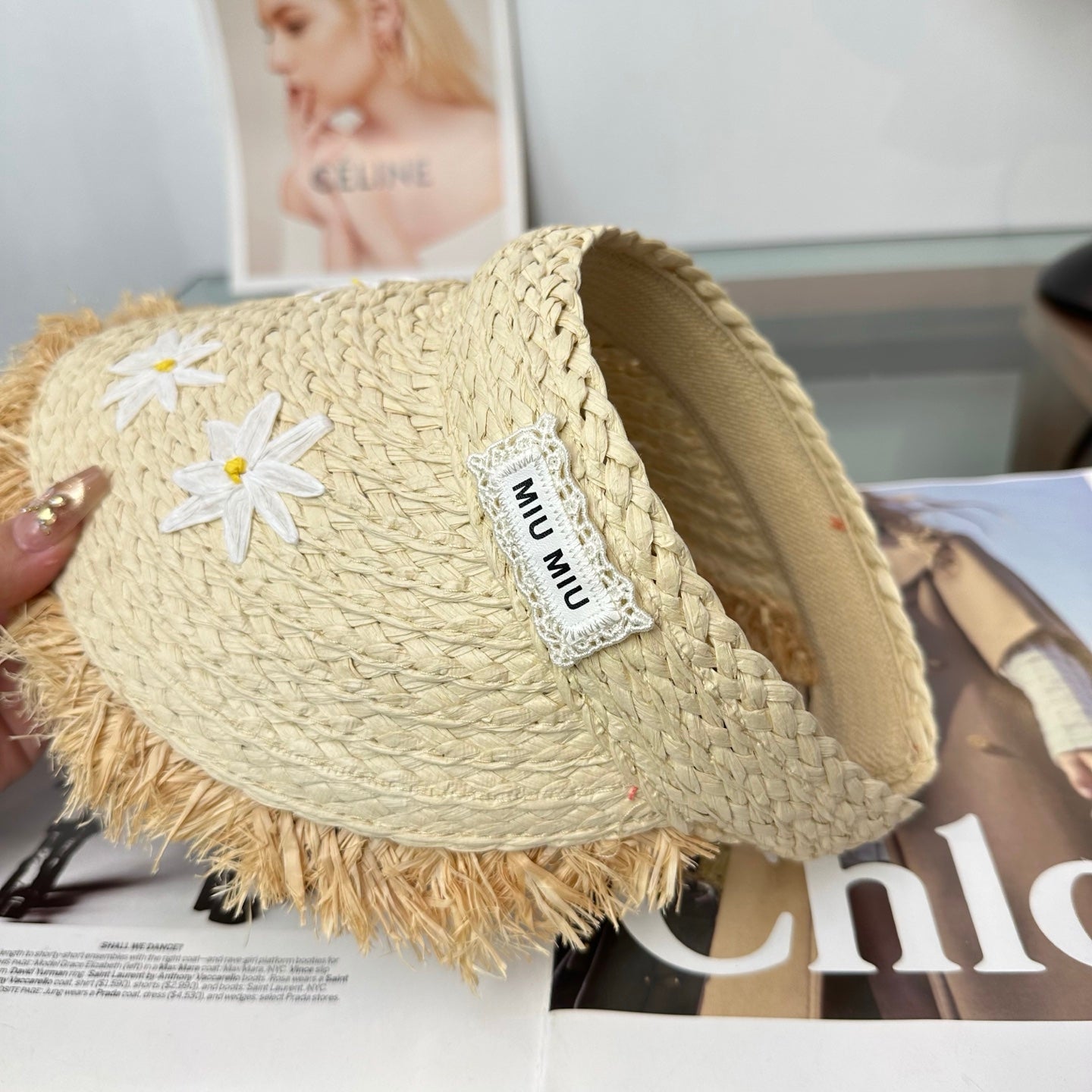 Miumiu Visor Hat Woven 343487