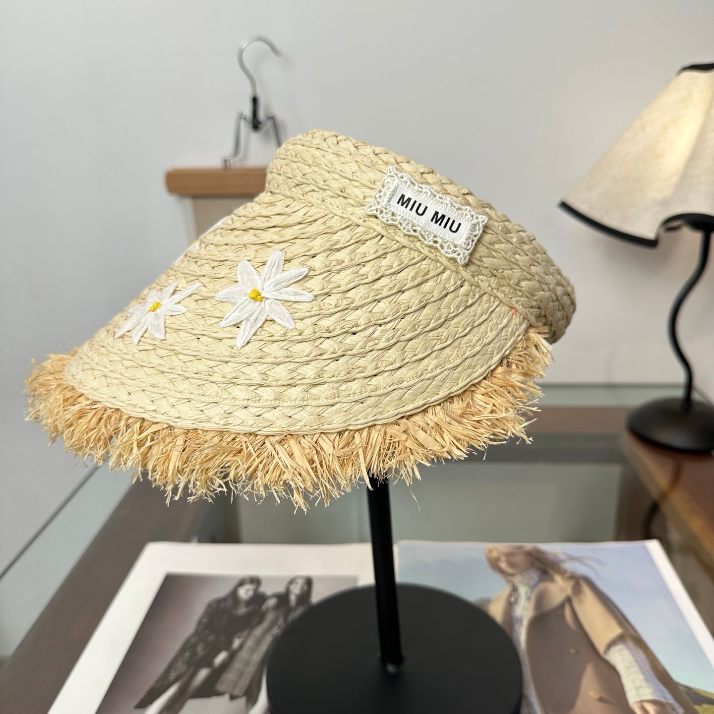 Miumiu Visor Hat Woven 343487
