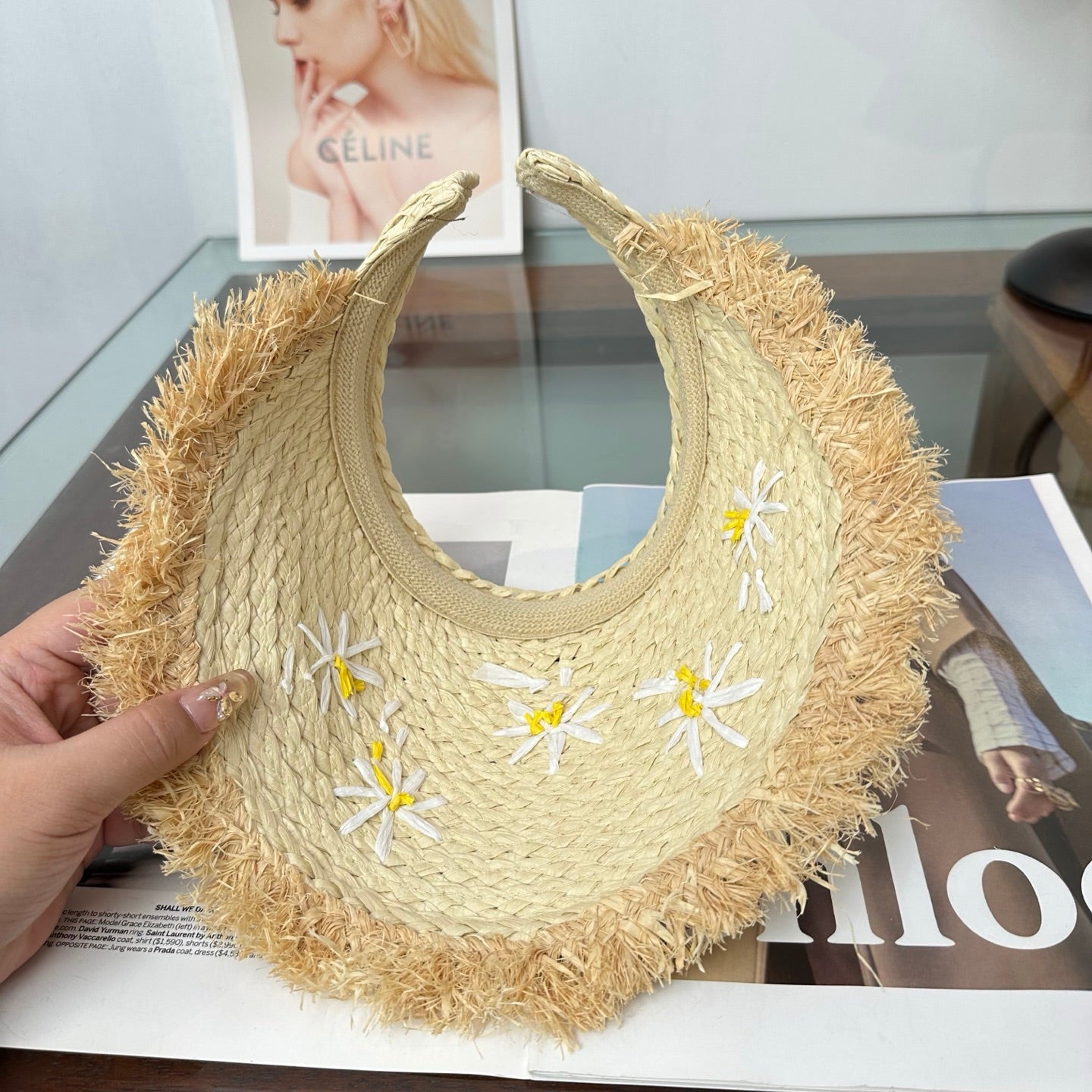 Miumiu Visor Hat Woven 343487