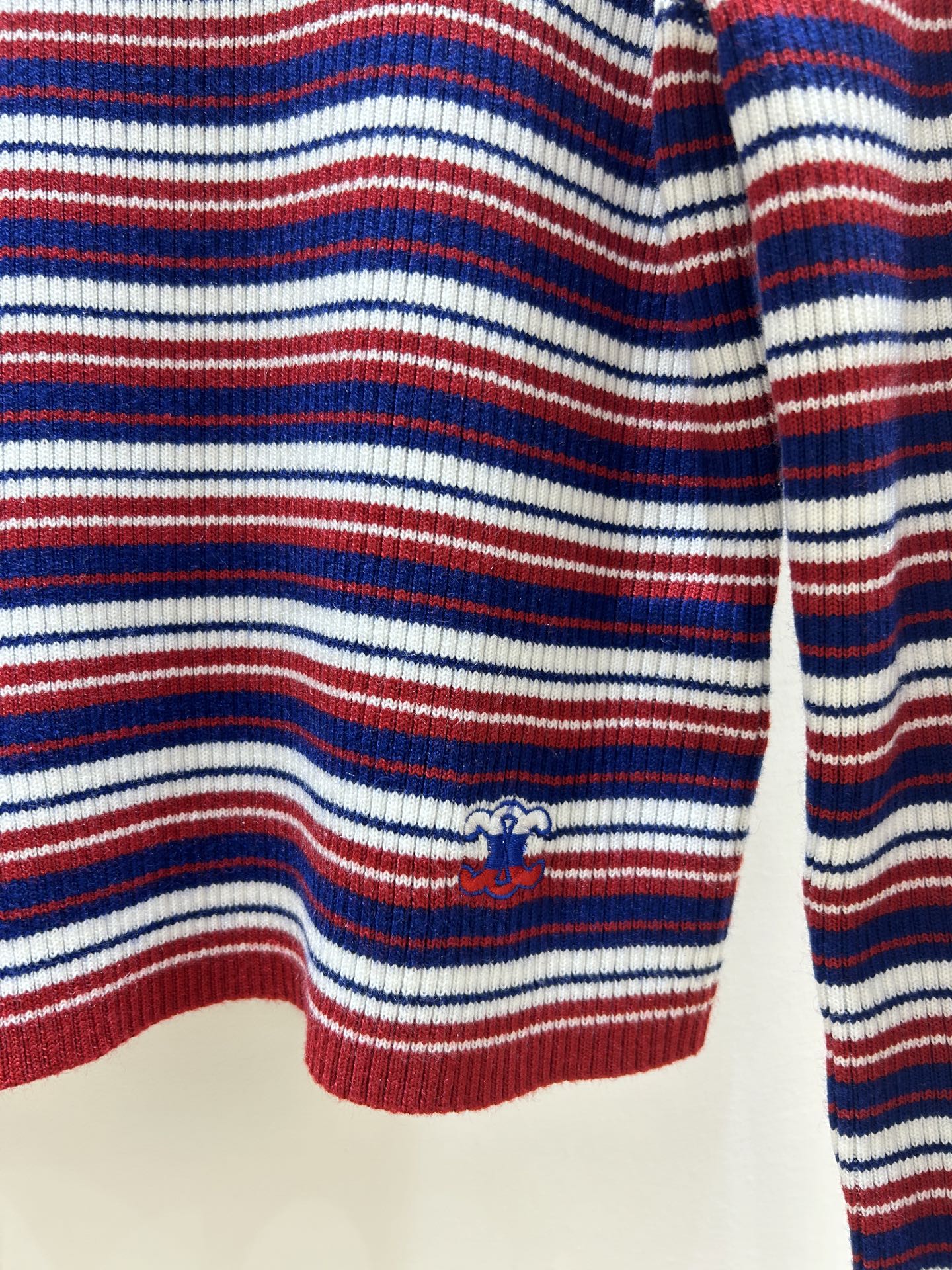 Celine 25 Striped Sweater Red Blue White Wool 308020