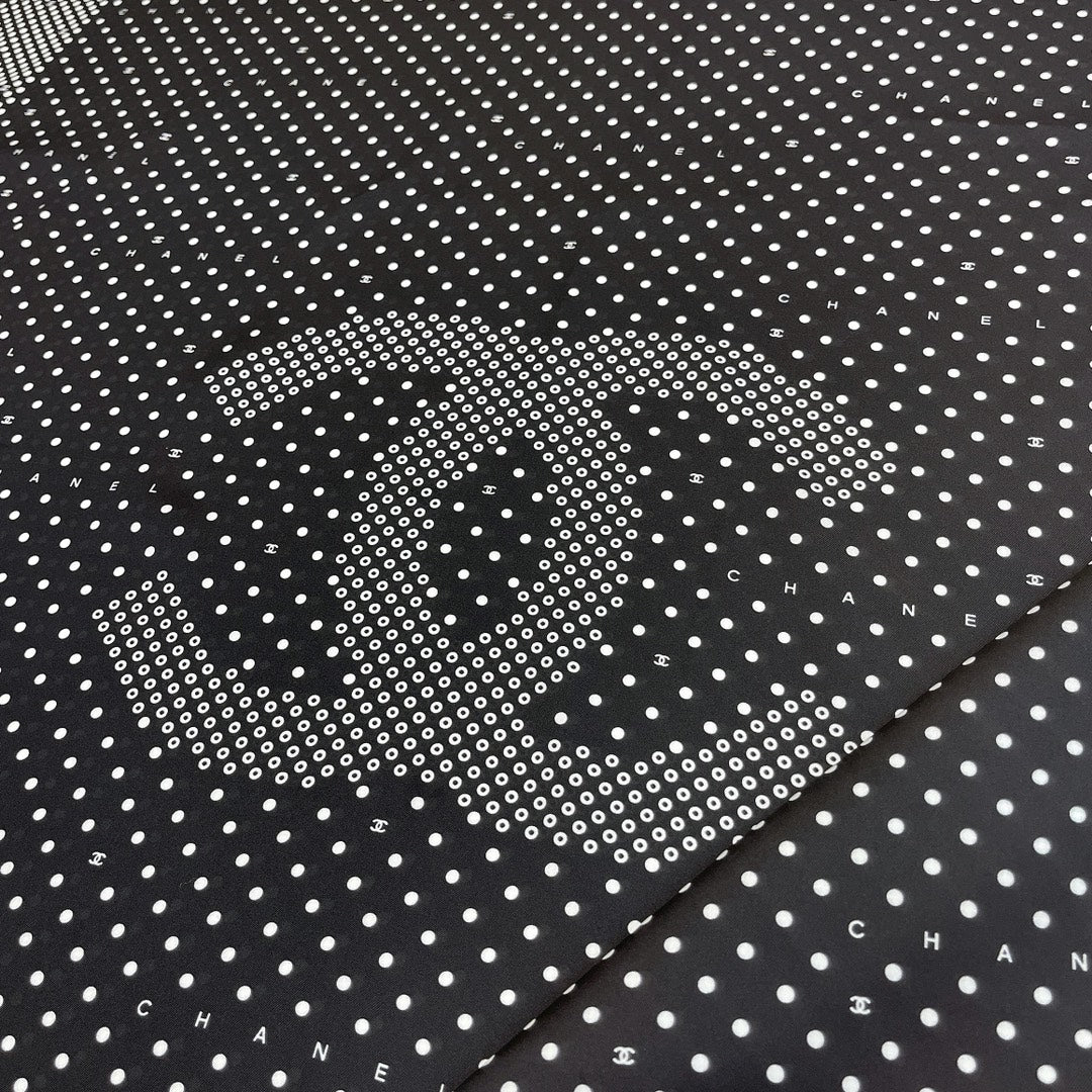 CC Square Scarf 90 CM In Black White Polka Dot  288719