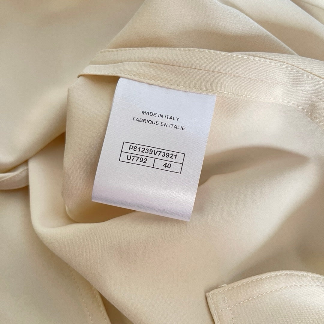 Chanel 2026 Color-Block Pocket Tank Top Light Yellow Soie Silk 300778