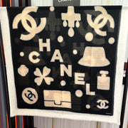 CC 25 Newest Design Scarf 200 CM In White Black Beige Cashmere 292964