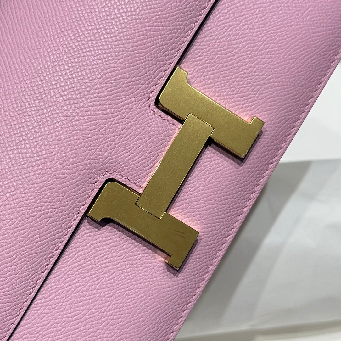 HM Constance Elan 24cm Bag Light Pink Epsom Leather Gold Hardware