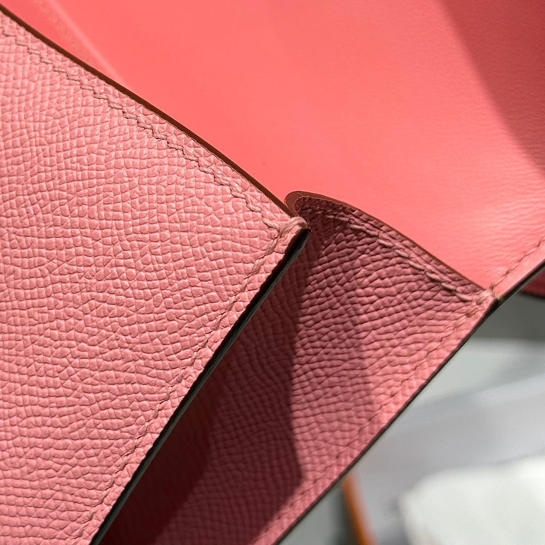 HM Constance Elan 24 Salmon Pink Epsom Silver Hardware 237347