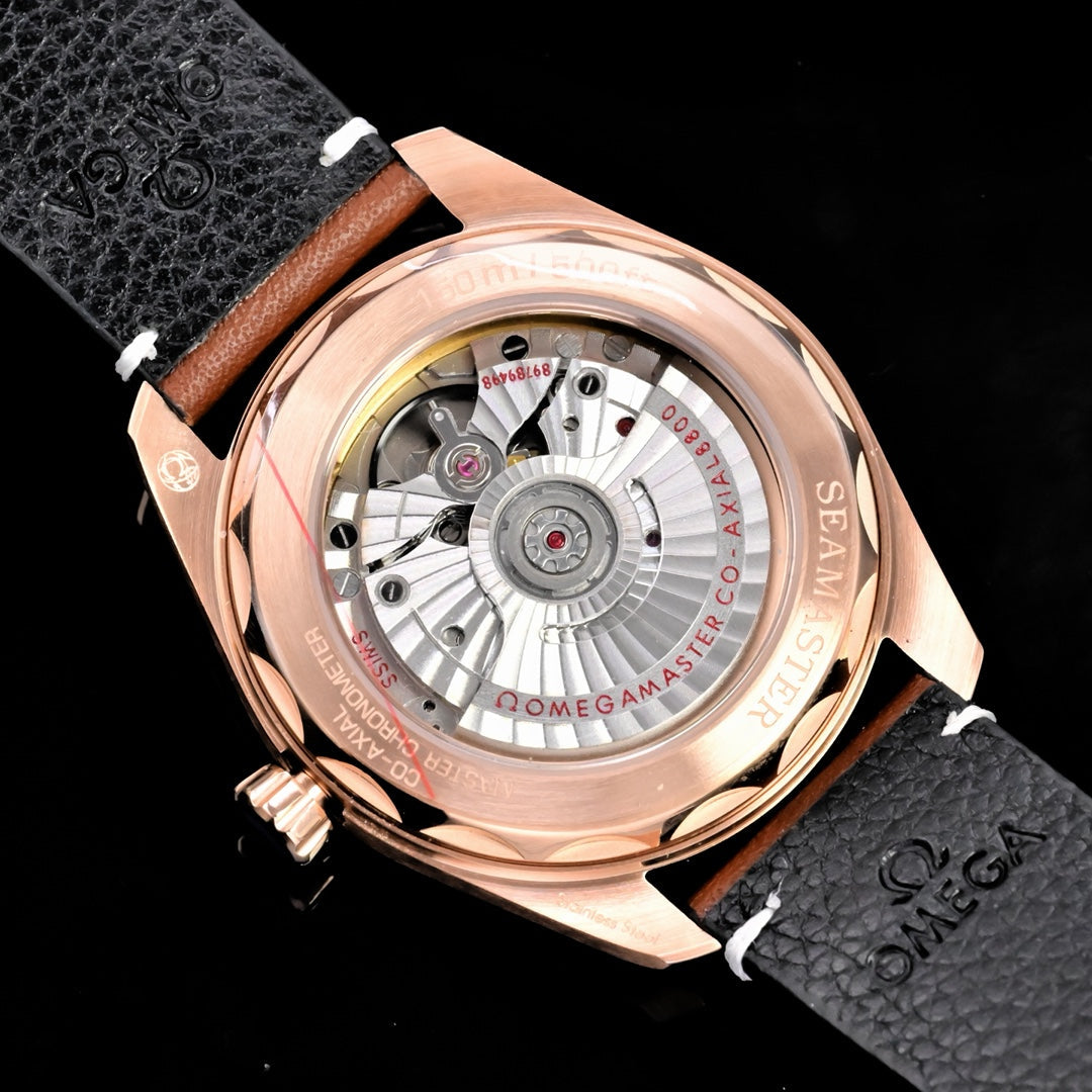 Omega Seamaster 150M Aqua Terra Observatory 39mm Brown Leather Strap