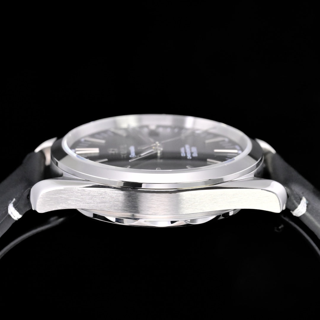 Omega Seamaster 150M Aqua Terra Observatory 39mm Black Dial Black Leather Strap