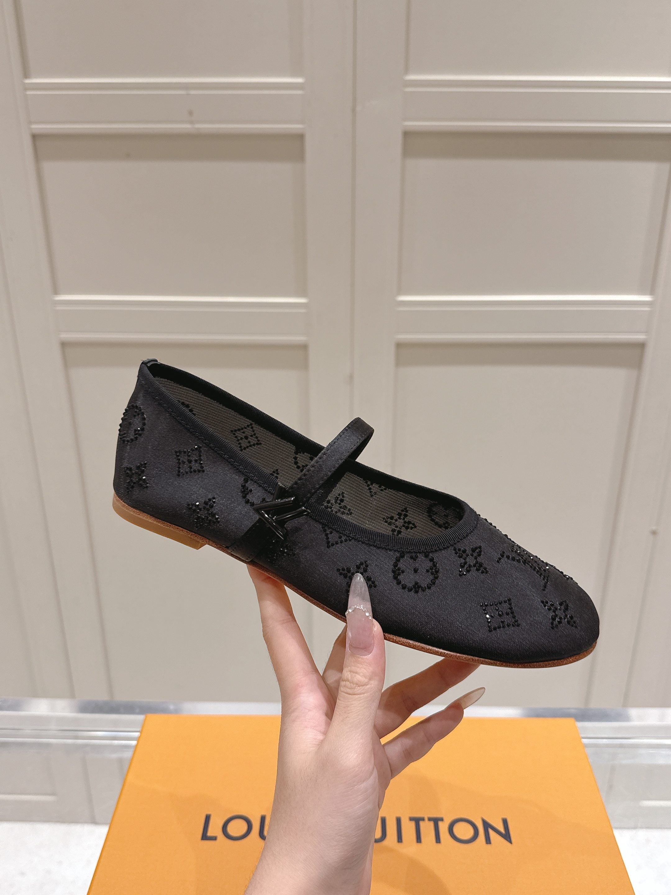 Louis Vuitton 2026 Ballet Flats Mesh Leather 778849