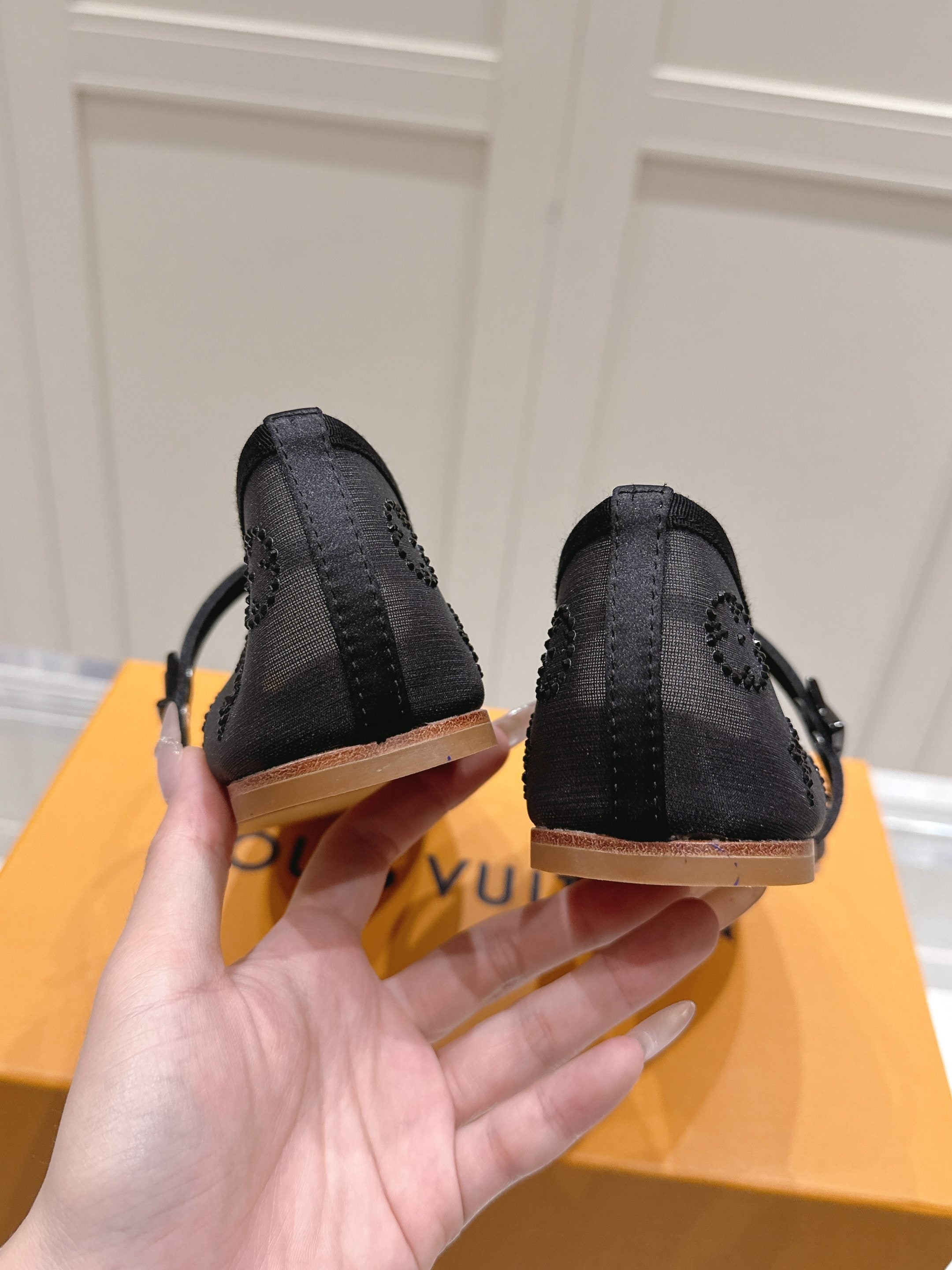 Louis Vuitton 2026 Ballet Flats Mesh Leather 778849