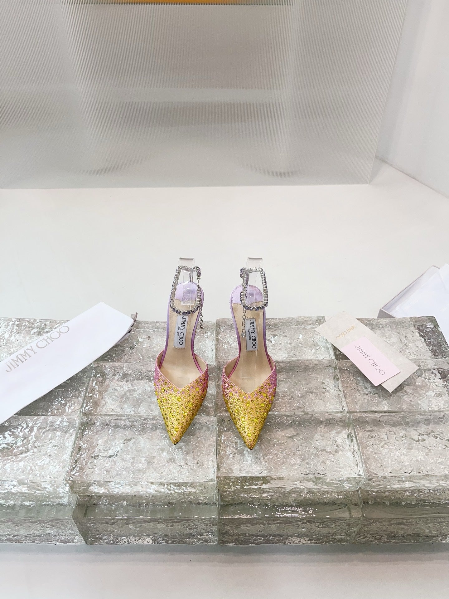 Jimmy Choo 2026 Saeda 100 Embellished Pump Yellow Purple Pink Leather