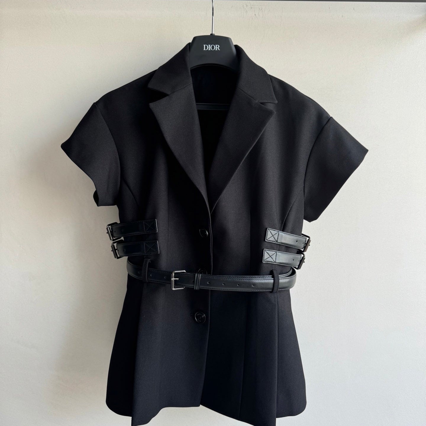 CD 25 Vest With Belt Black Wool Viscose