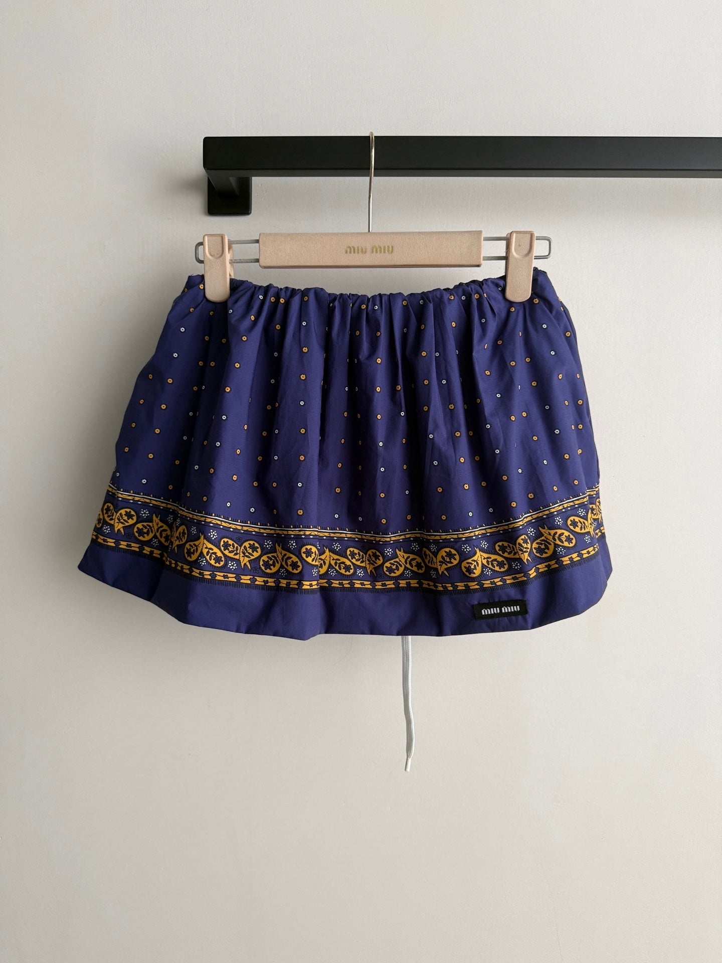 MiuMiu 2026 Strapless Top And Skirt Navy Cotton 641183