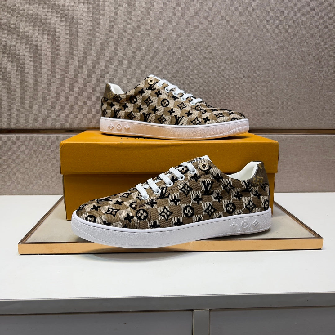 LV TRAINER PEANUT BROWN MIX BLACK DAMIER BREATHABLE FABRIC