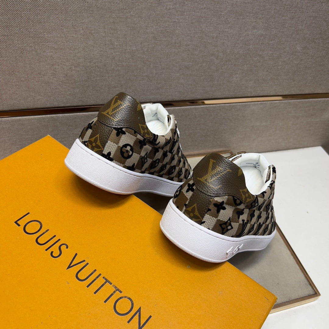 LV TRAINER PEANUT BROWN MIX BLACK DAMIER BREATHABLE FABRIC