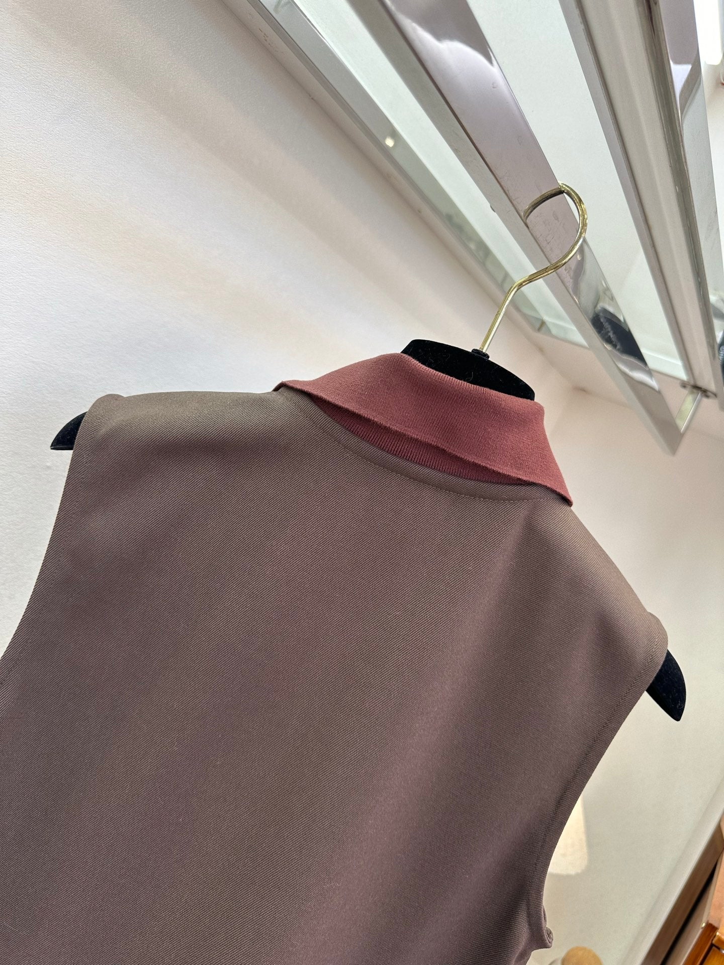 Miumiu 2026 Sleeveless Polo Dress Brown Cotton