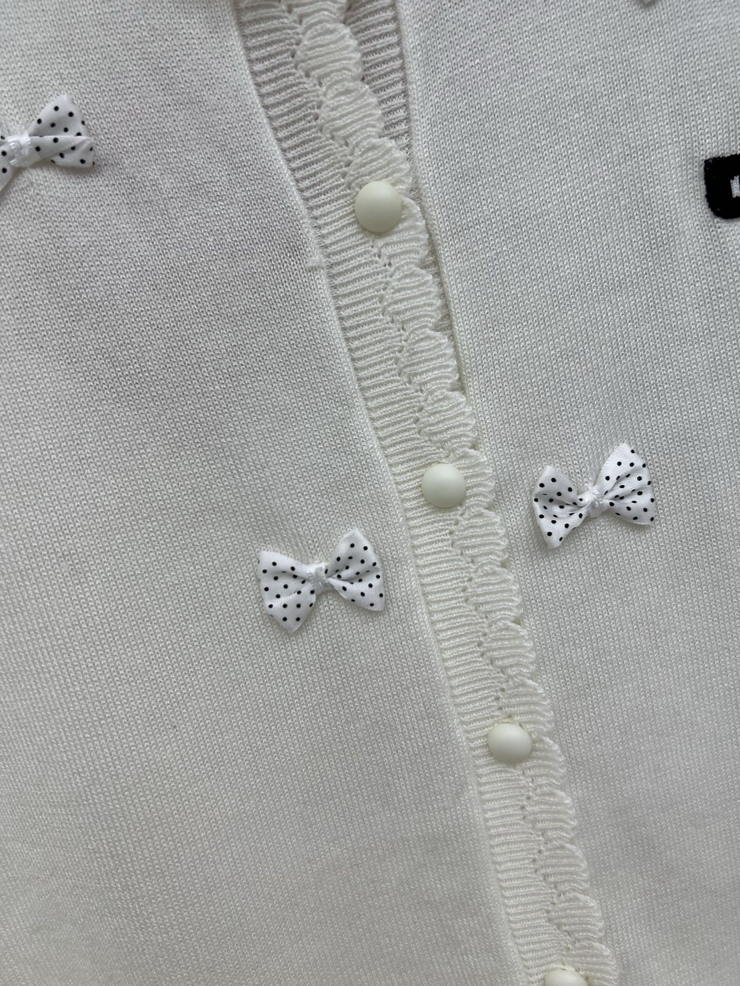 Miumiu 3D Bow Polka Dot Knit Sweater Wool 348372