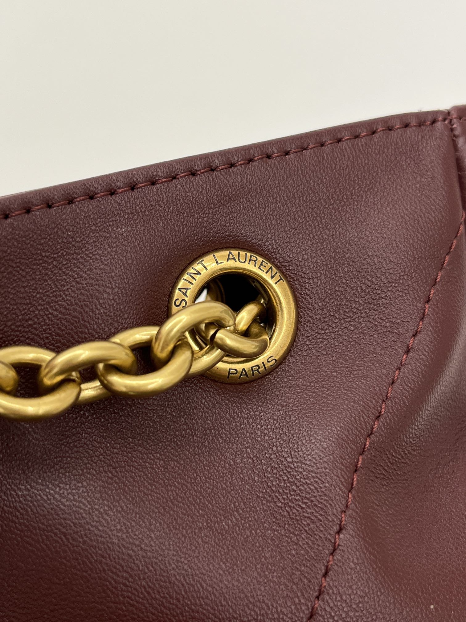 YSL 2025 Jamie Shopping Burgundy 29cm Lambskin
