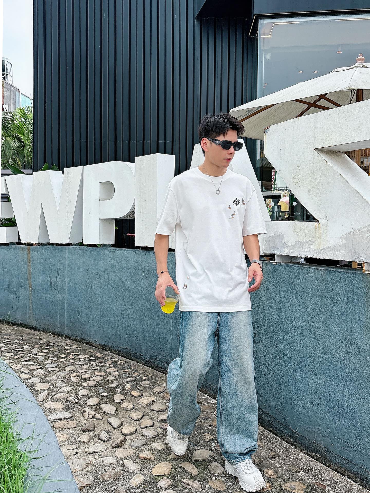 LV 26A Short-Sleeve Crew Neck T-Shirt Cotton 406010