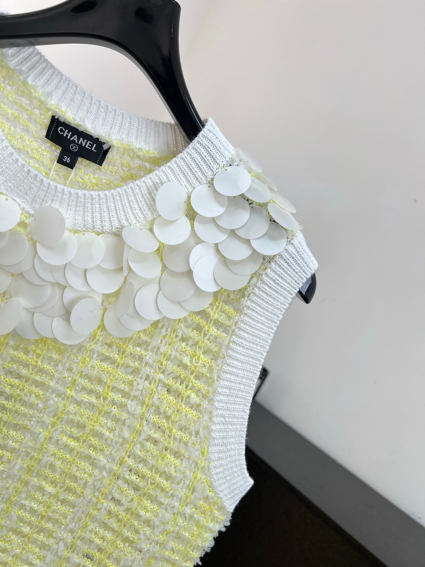 Chanel 2026 Vest Light Yellow mix White Cotton 664173