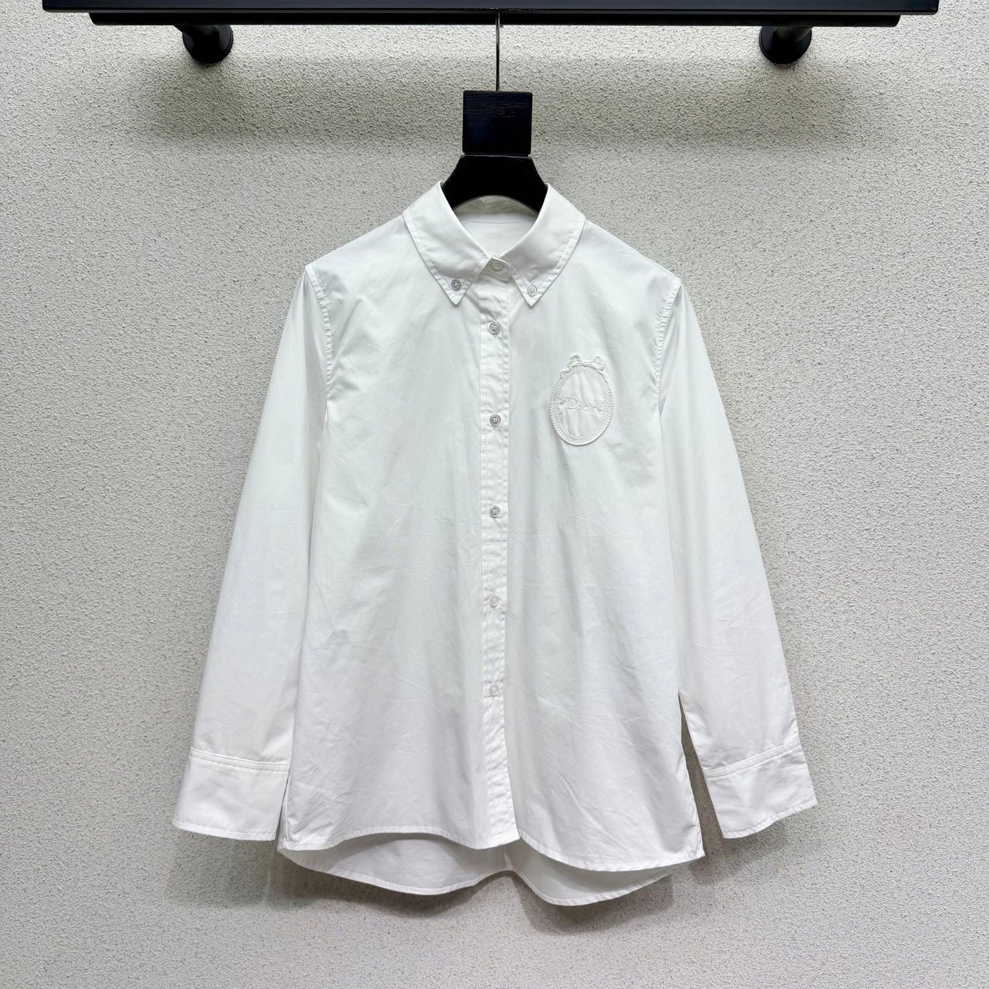 Dior 2026 Embroidered Logo Shirt White Cotton 374551