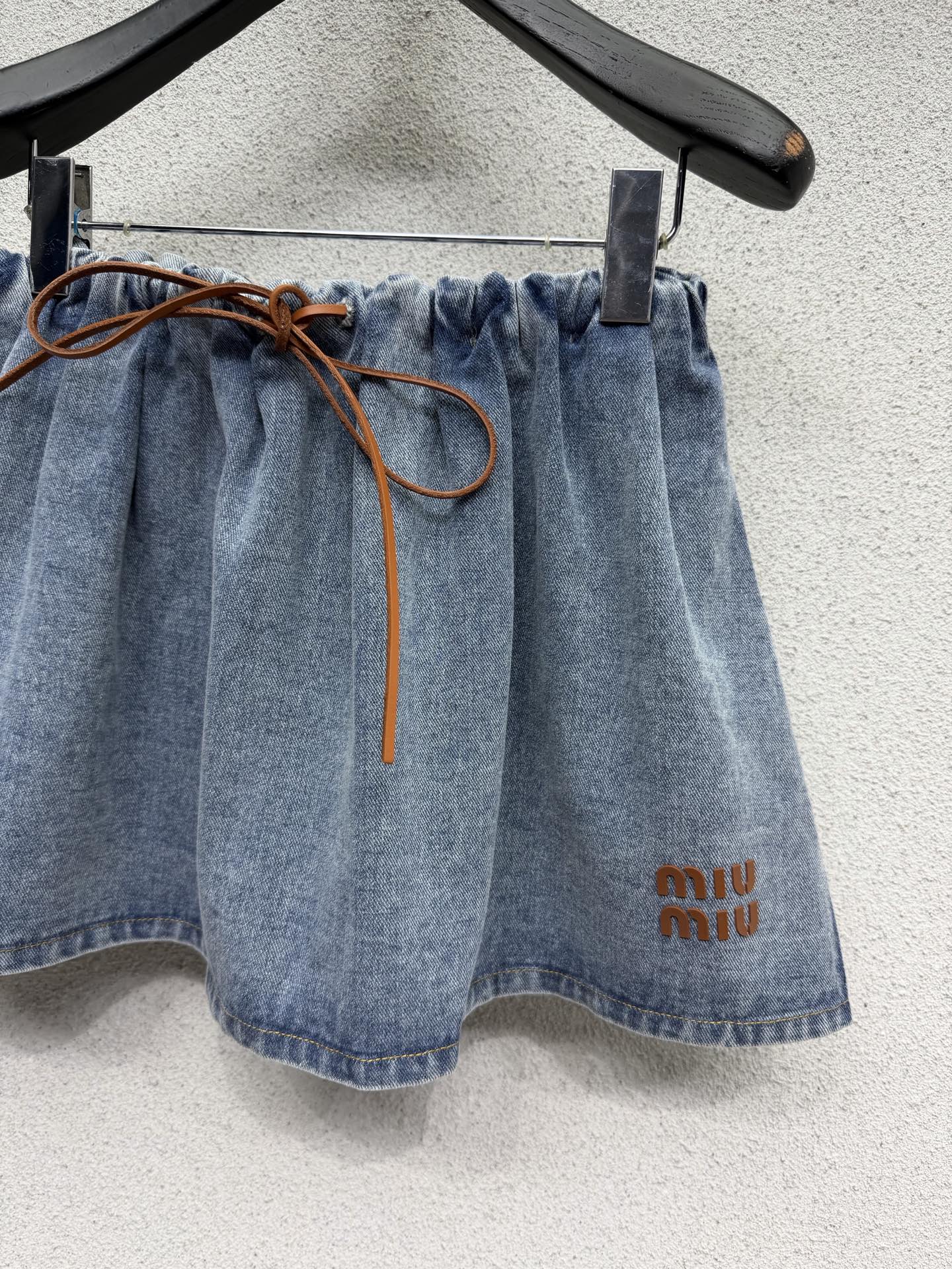 Miumiu 2026 Denim Midi Skirt Blue Cotton 384244