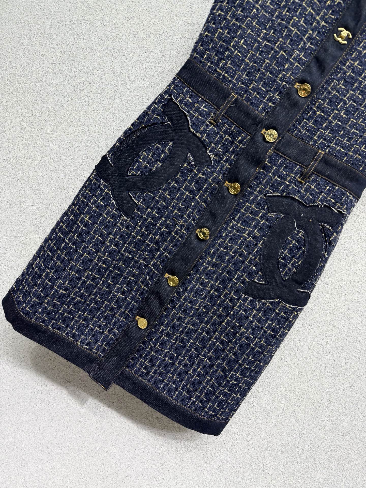 Chanel 2026 Denim Dress Navy Blue Cotton 398280