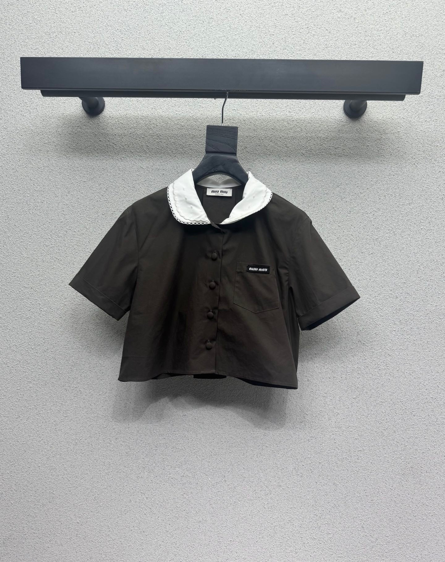 MiuMiu 2026 Shirt And Skirt Set Brown Cotton 400922
