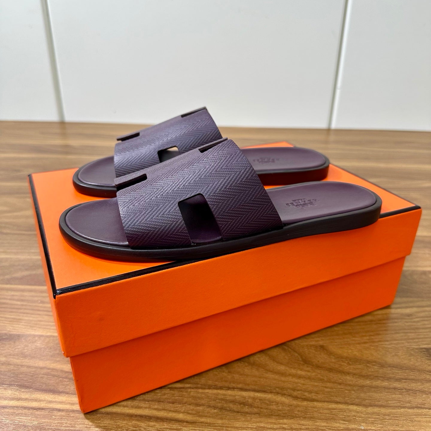 HM Men's Izmir Slide Sandals Purple Calfskin 672023