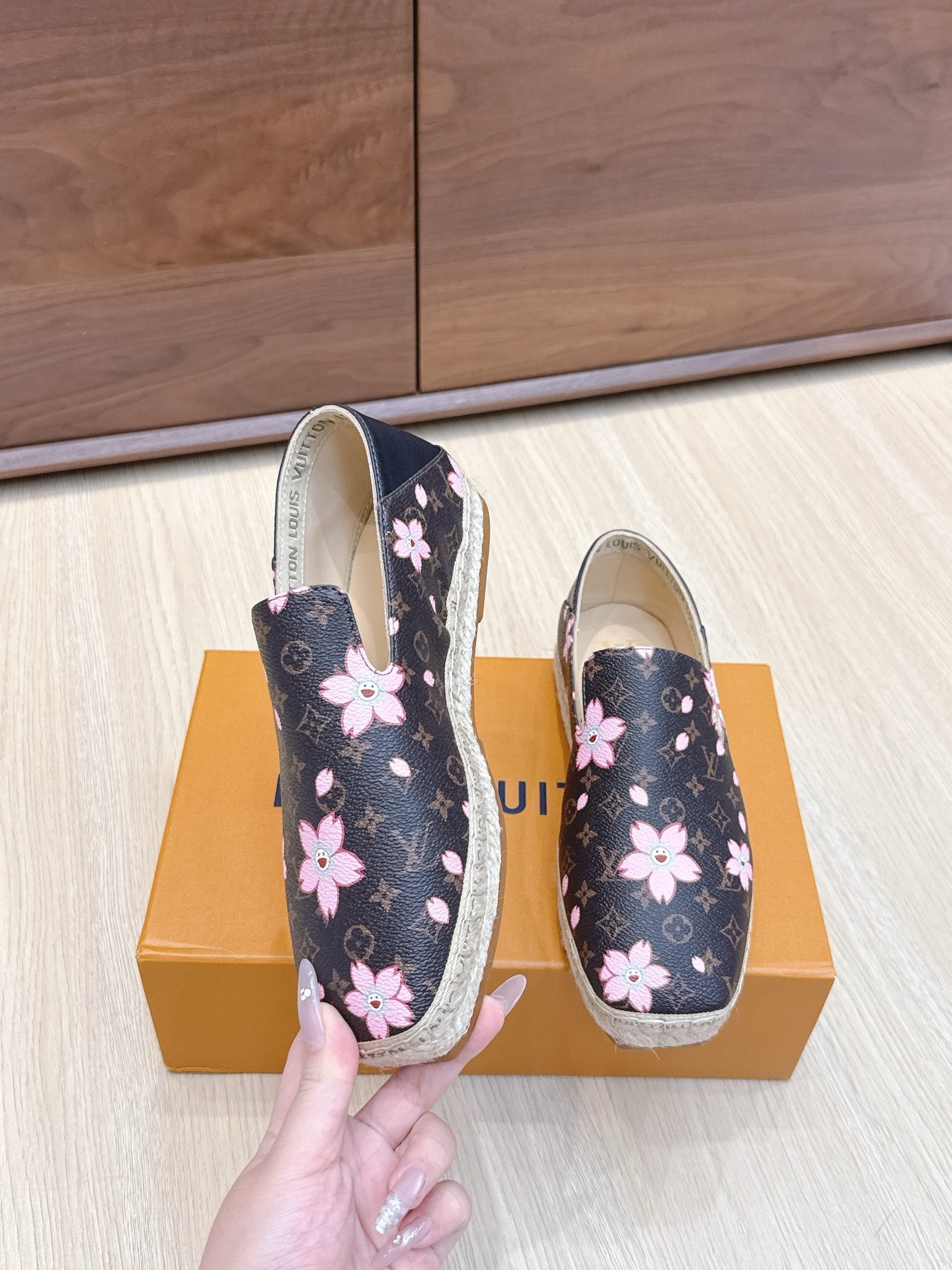LV 26ss Loafers Brown Pink Genuine Leather 656967