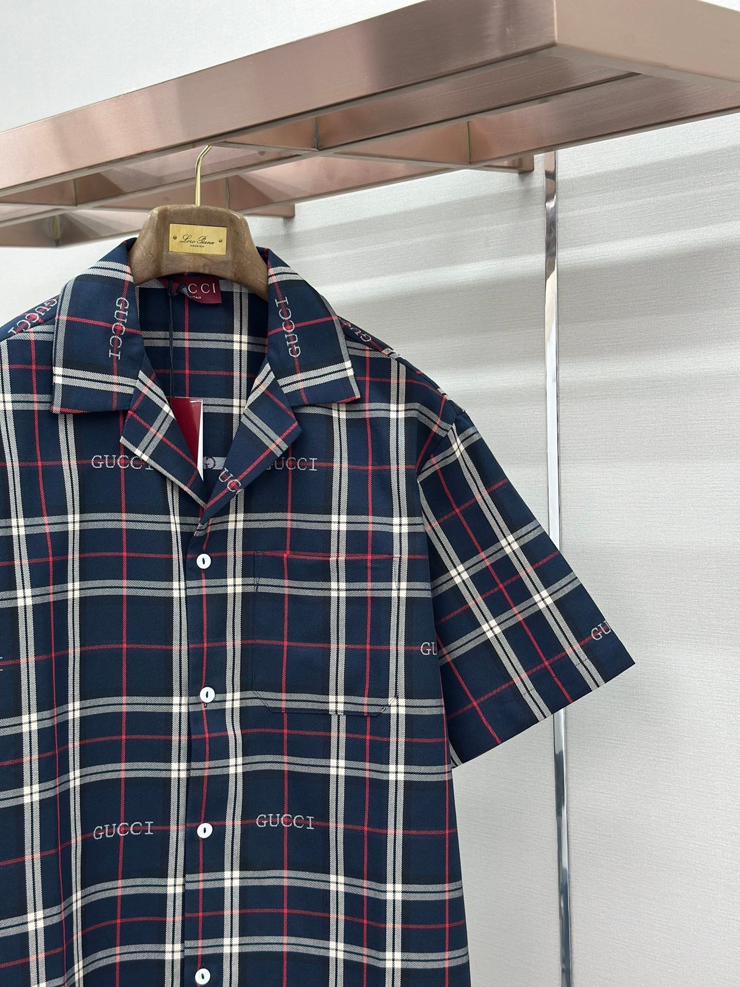 GC 2026 Men's Short-sleeved Shirt Navy Blue Red Cotton 699259