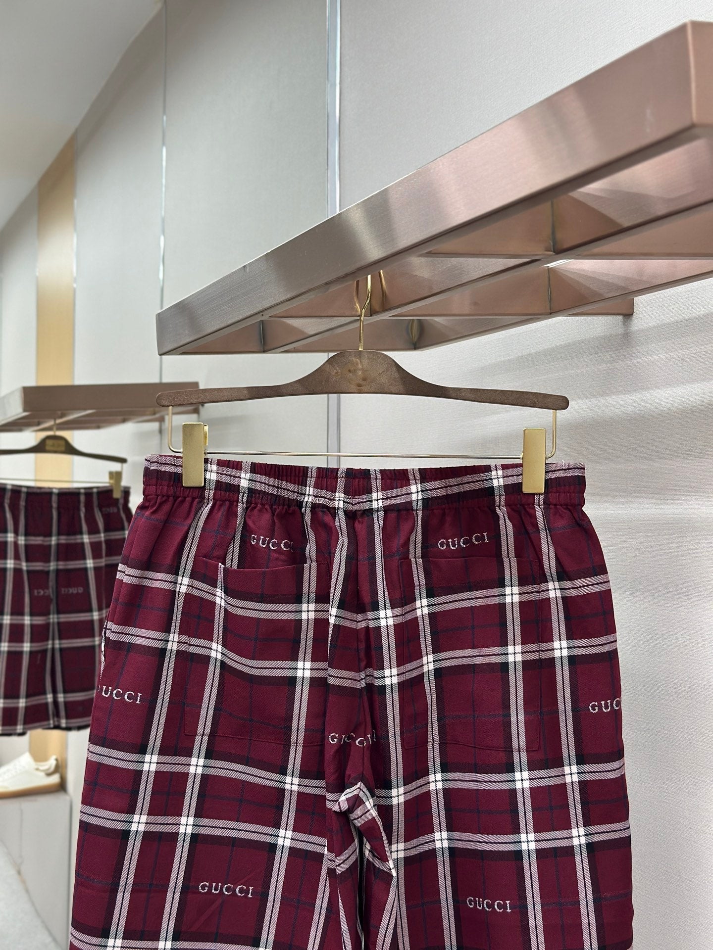 GC 2026 Men's Striped Shorts Burgundy Cotton 699257