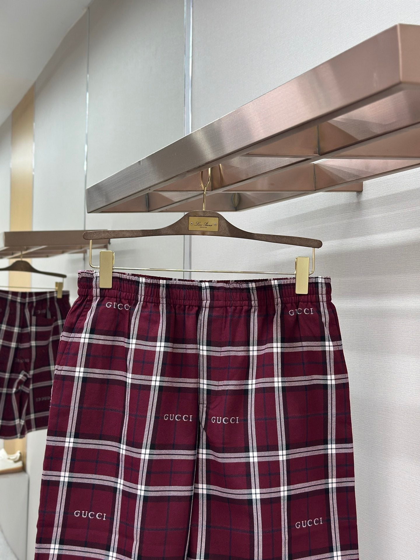GC 2026 Men's Striped Shorts Burgundy Cotton 699257