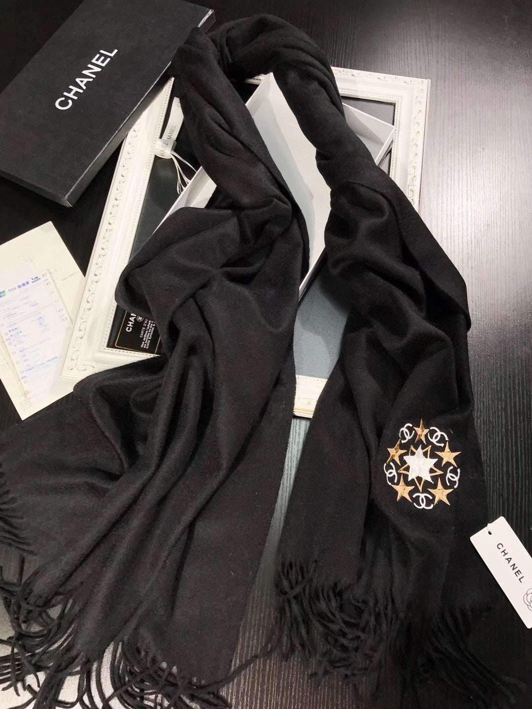CC Scarf 200 CM In Black Cashmere 287466