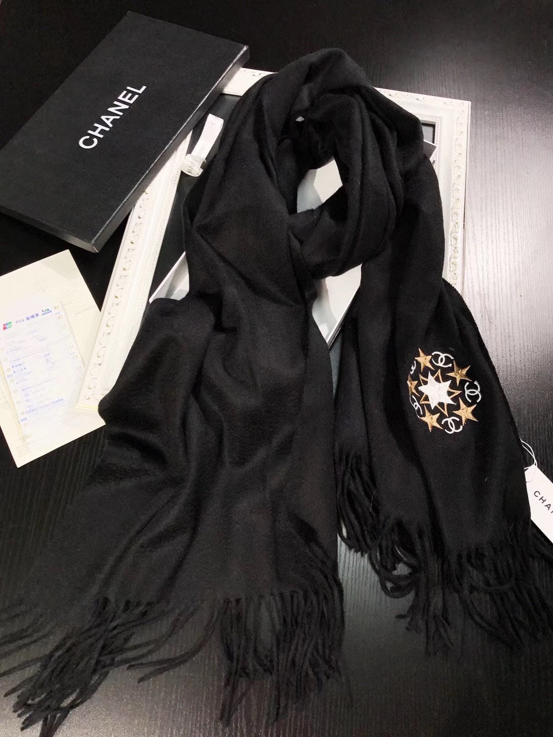 CC Scarf 200 CM In Black Cashmere 287466