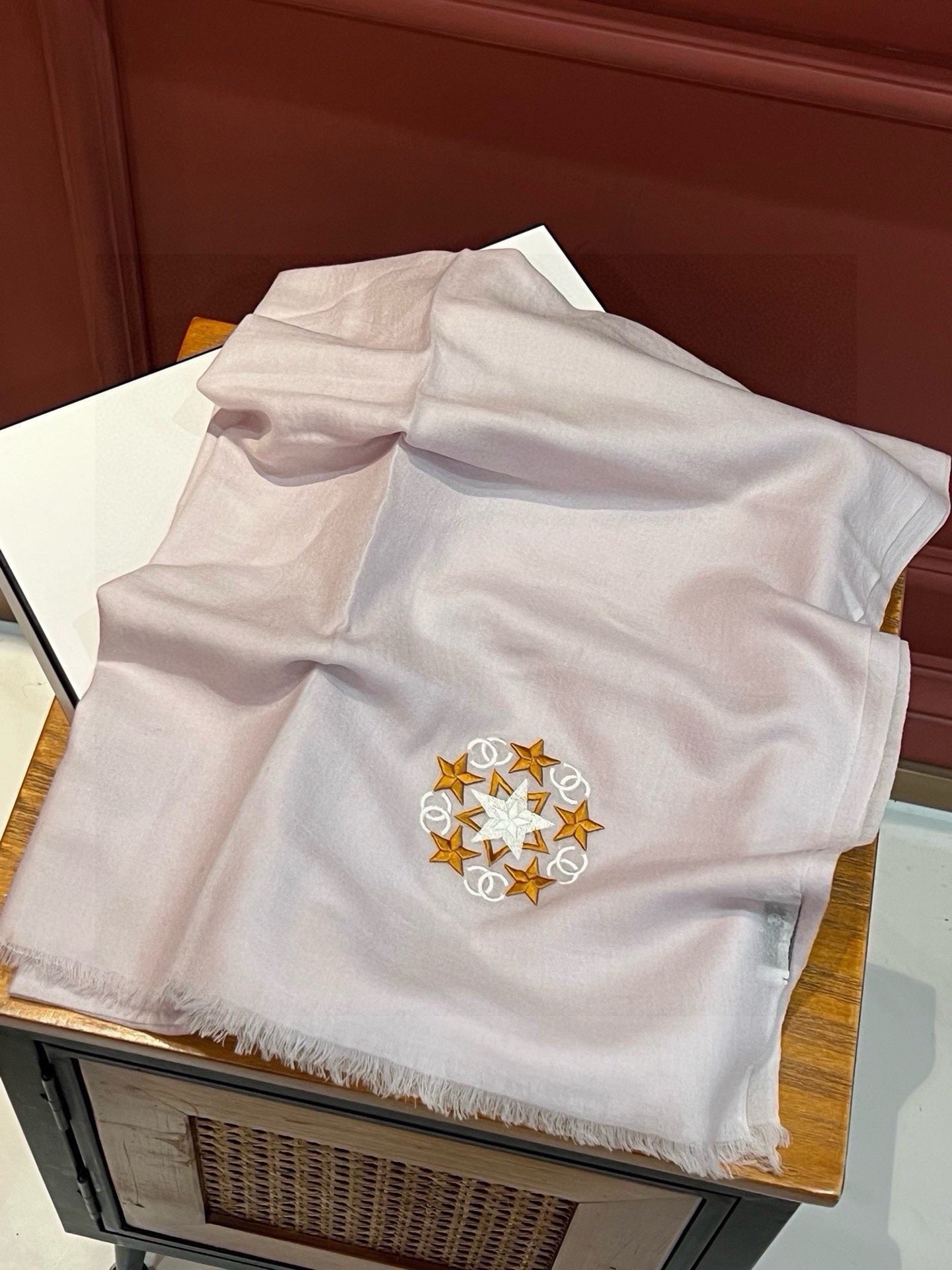 CC Scarf 200 CM In Light Purple Linen Fabric 407088